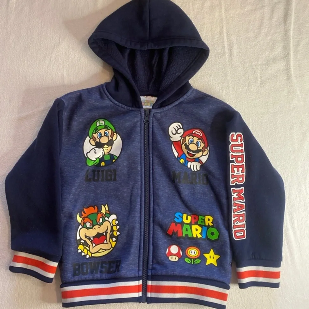Nintendo Navy Blue Kids Super Mario Jacket size 4 - Picture 1 of 5